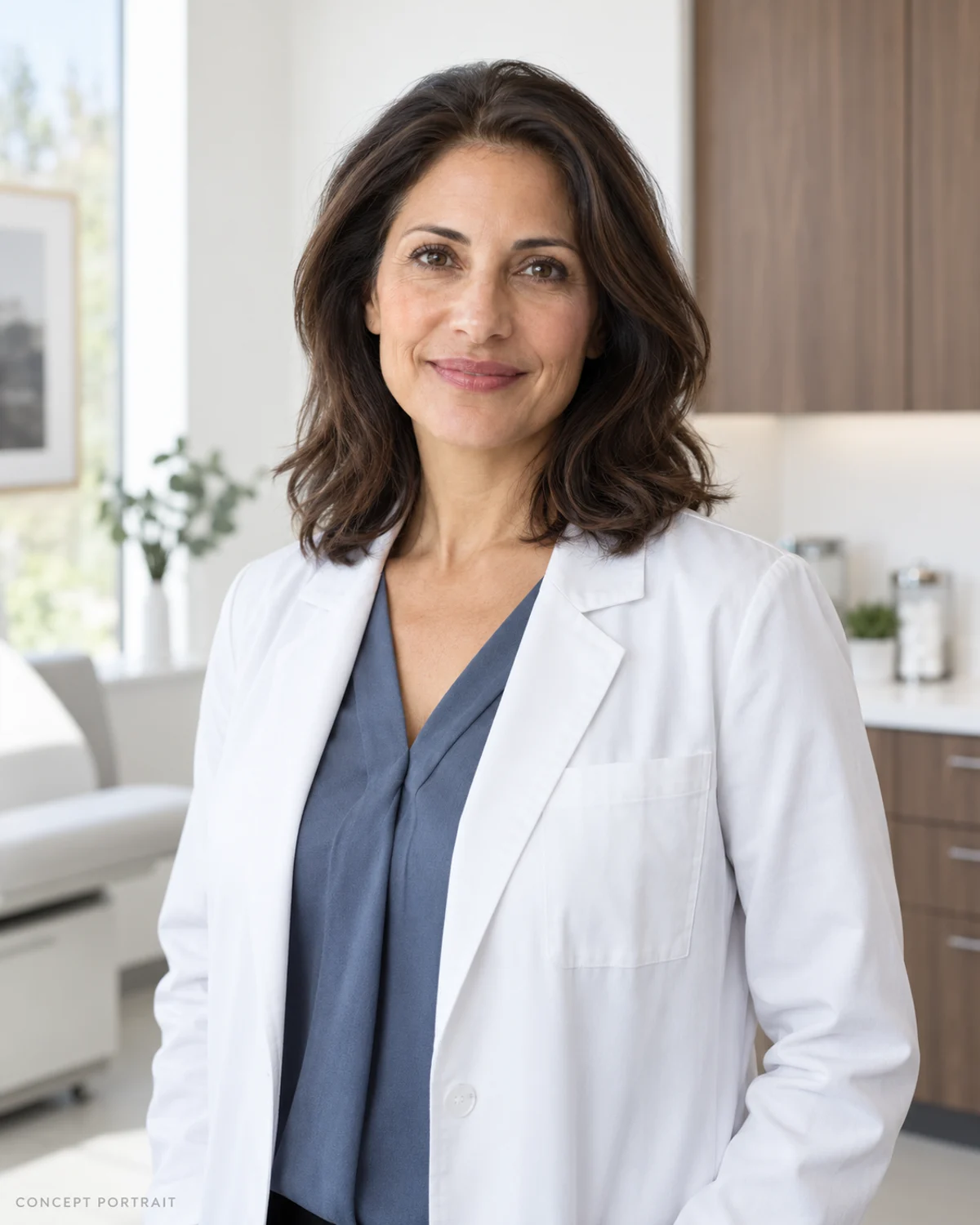 Illustrative portrait for the fictional Dr. Elena Marsh profile