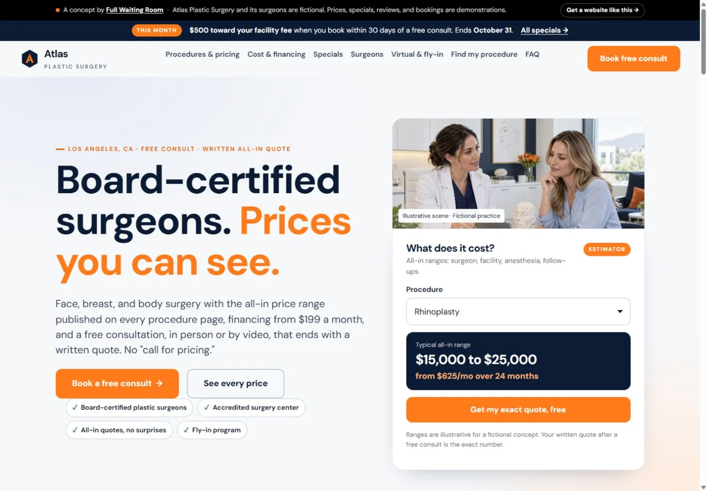 ATLAS website design on desktop