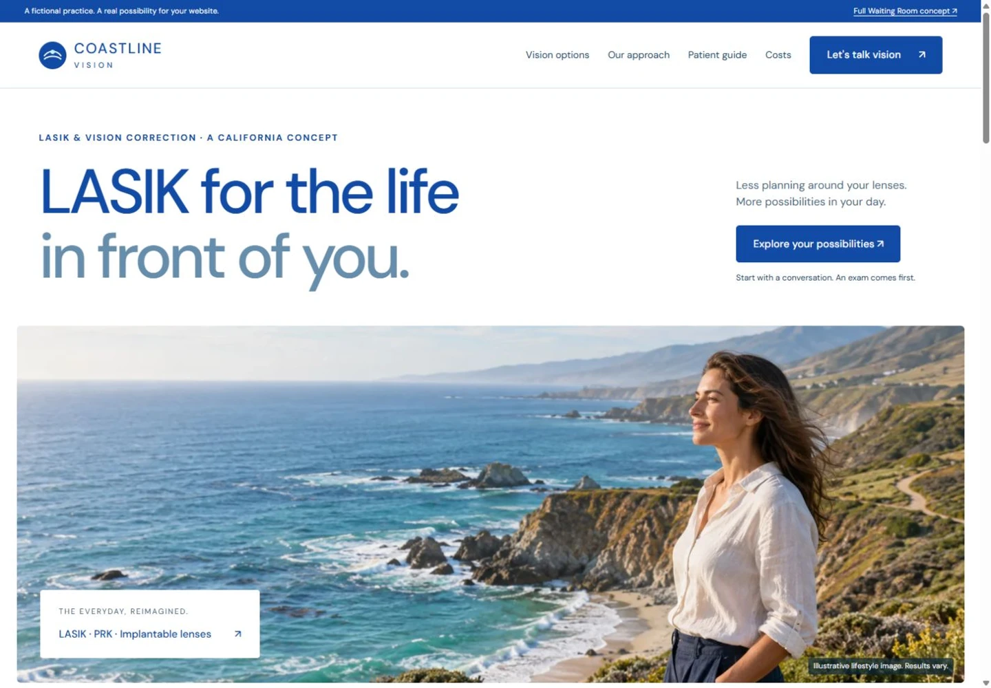 Coastline Vision website design on desktop